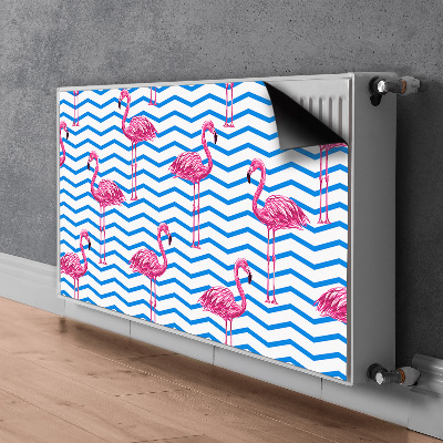 Magnetic radiator mat Flamingos