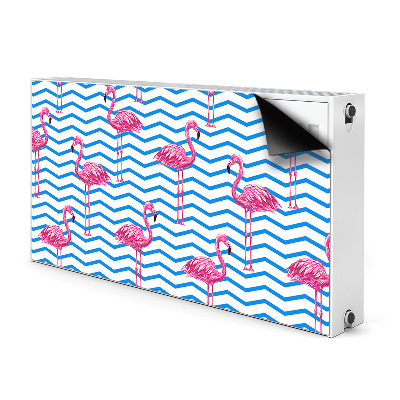 Magnetic radiator mat Flamingos