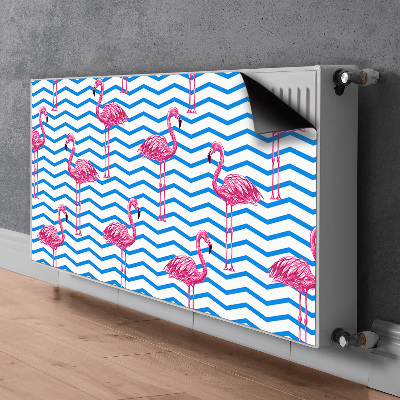 Magnetic radiator mat Flamingos