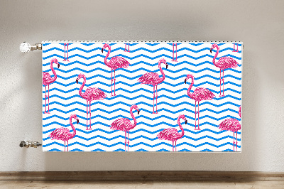 Magnetic radiator mat Flamingos