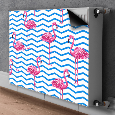 Magnetic radiator mat Flamingos