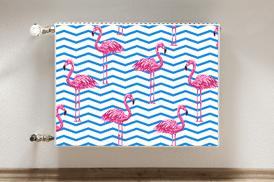 Magnetic radiator mat Flamingos