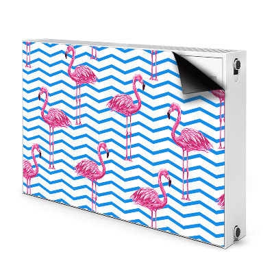 Magnetic radiator mat Flamingos