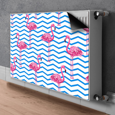 Magnetic radiator mat Flamingos