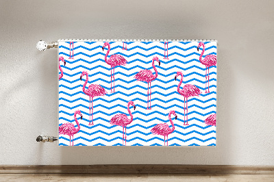 Magnetic radiator mat Flamingos