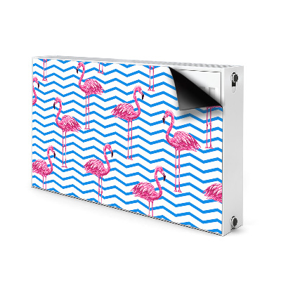 Magnetic radiator mat Flamingos