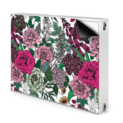 Magnetic radiator mat Vintage flowers