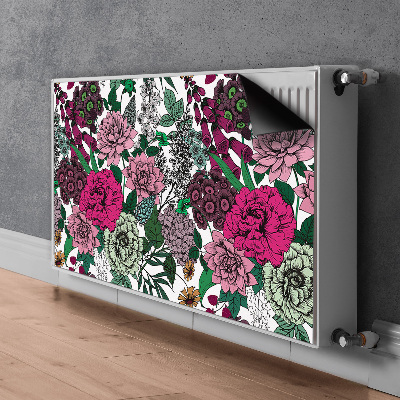 Magnetic radiator mat Vintage flowers