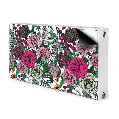 Magnetic radiator mat Vintage flowers