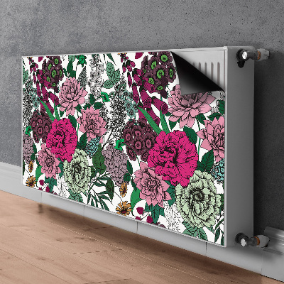 Magnetic radiator mat Vintage flowers