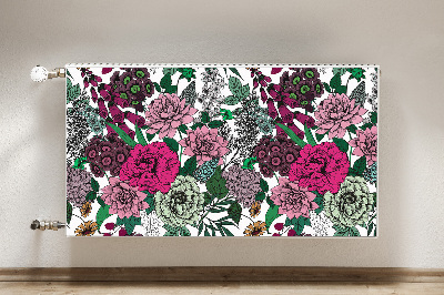 Magnetic radiator mat Vintage flowers