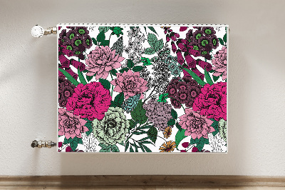 Magnetic radiator mat Vintage flowers