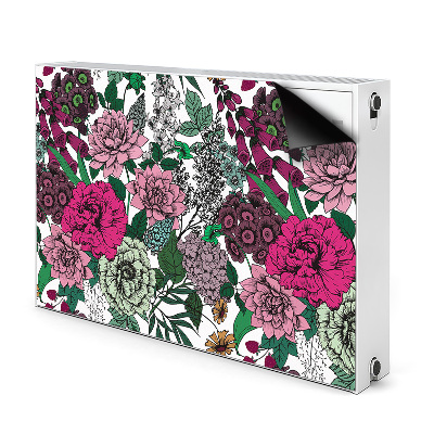 Magnetic radiator mat Vintage flowers