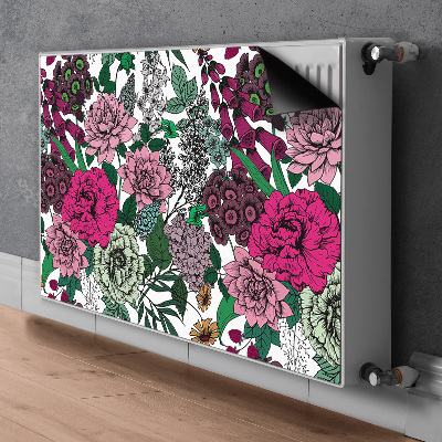 Magnetic radiator mat Vintage flowers