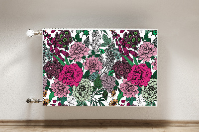 Magnetic radiator mat Vintage flowers