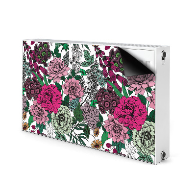 Magnetic radiator mat Vintage flowers