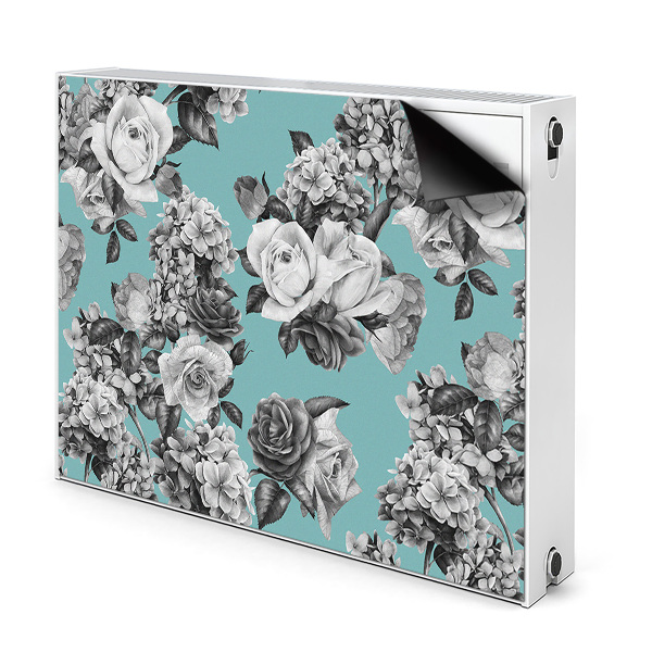 Radiator cover Black and white roses