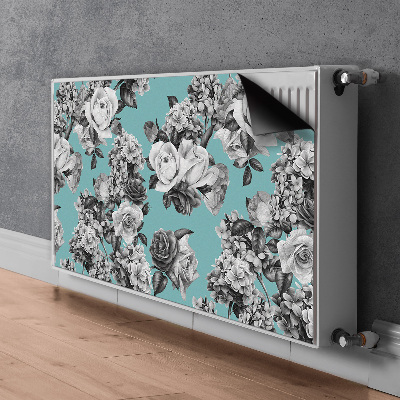 Radiator cover Black and white roses