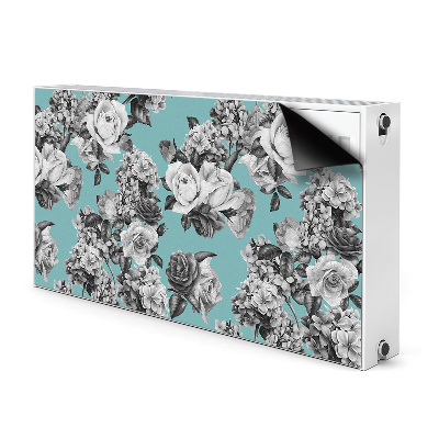 Radiator cover Black and white roses