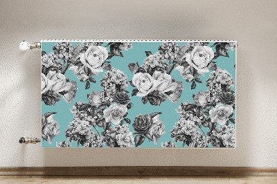 Radiator cover Black and white roses