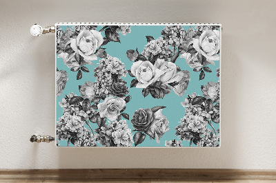 Radiator cover Black and white roses