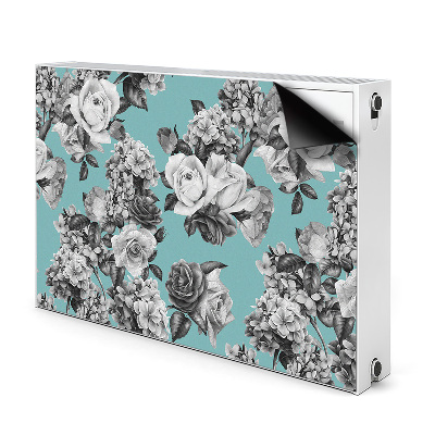 Radiator cover Black and white roses