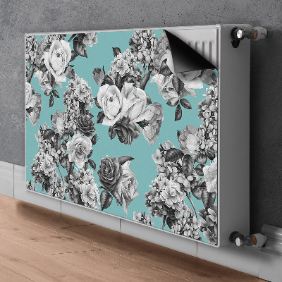 Radiator cover Black and white roses