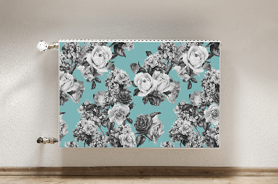 Radiator cover Black and white roses