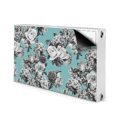 Radiator cover Black and white roses