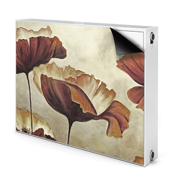 Magnetic radiator cover Painting large poppies