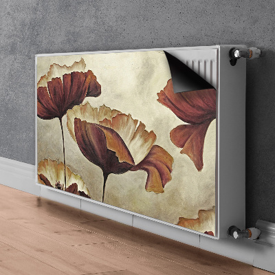 Magnetic radiator cover Painting large poppies