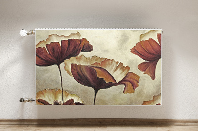 Magnetic radiator cover Painting large poppies