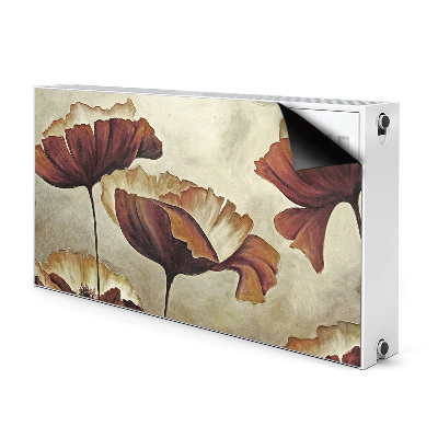 Magnetic radiator cover Painting large poppies