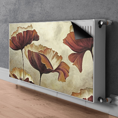 Magnetic radiator cover Painting large poppies