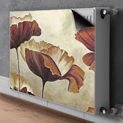 Magnetic radiator cover Painting large poppies