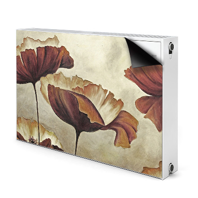 Magnetic radiator cover Painting large poppies