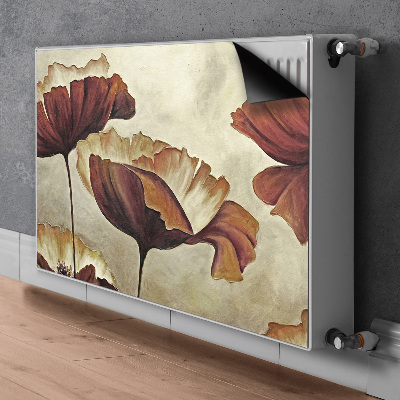 Magnetic radiator cover Painting large poppies