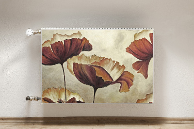 Magnetic radiator cover Painting large poppies