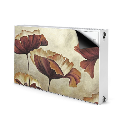 Magnetic radiator cover Painting large poppies