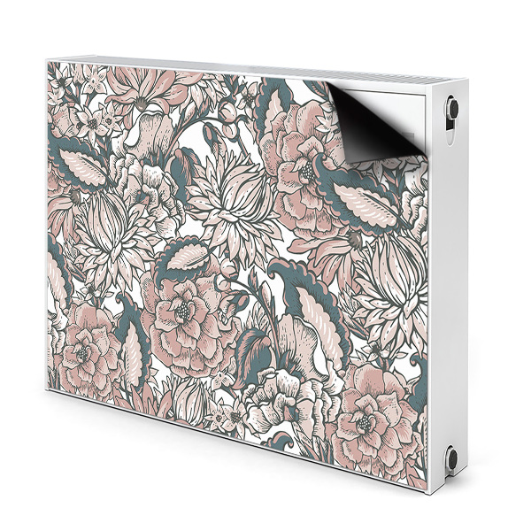 Magnetic radiator mat Pink flowers