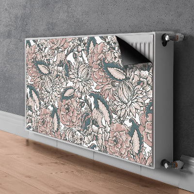 Magnetic radiator mat Pink flowers