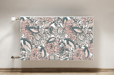 Magnetic radiator mat Pink flowers