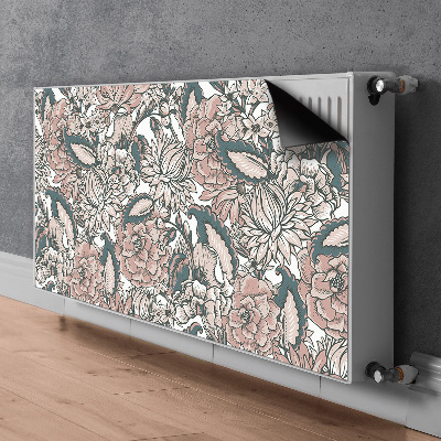 Magnetic radiator mat Pink flowers