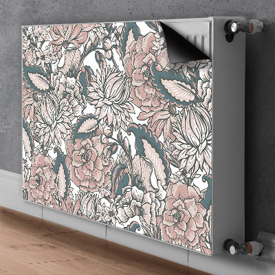 Magnetic radiator mat Pink flowers