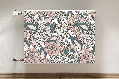 Magnetic radiator mat Pink flowers