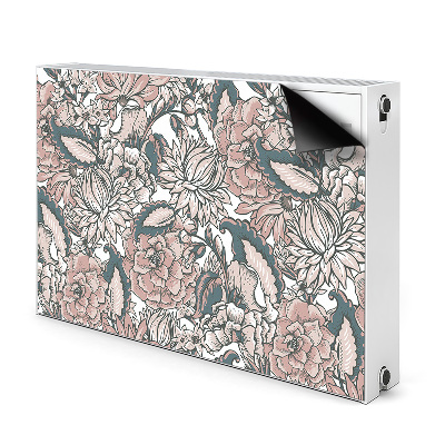 Magnetic radiator mat Pink flowers