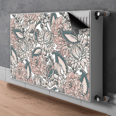 Magnetic radiator mat Pink flowers