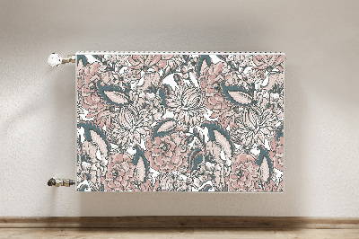 Magnetic radiator mat Pink flowers