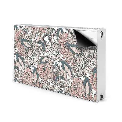 Magnetic radiator mat Pink flowers