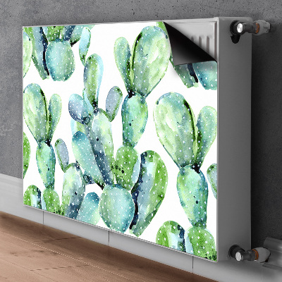 Magnetic radiator mat Green cacti